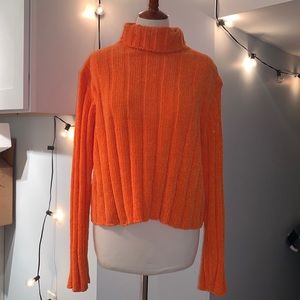 Orange Turtleneck Sweater